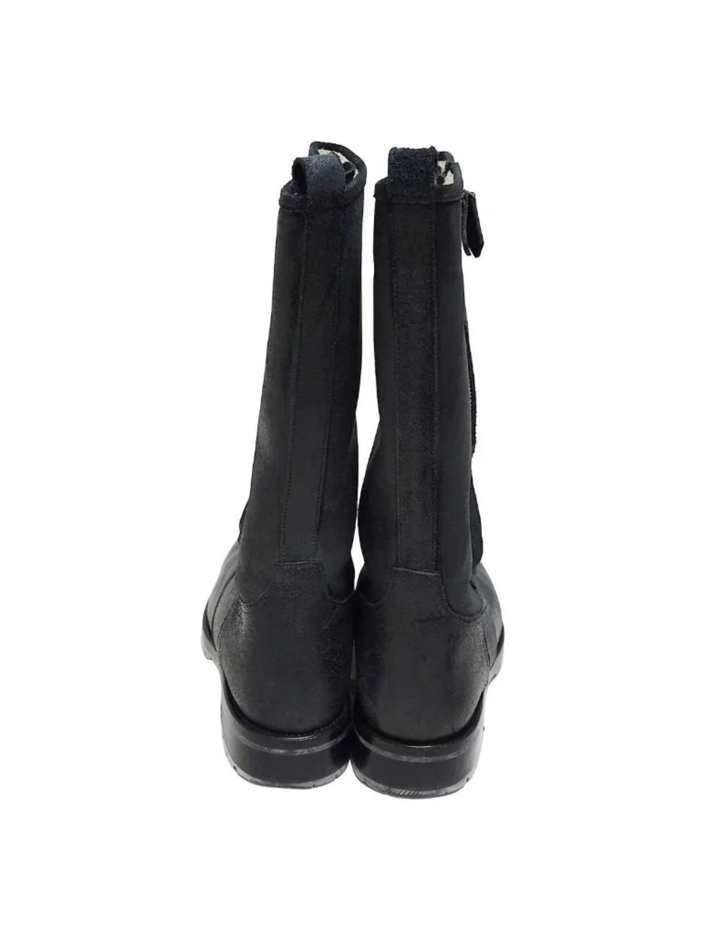 Hermes Boots 40 Dark Gray Side Zip Shearling